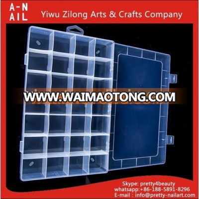 New arrive 28 slots 34.5*21.4*4.8 clear plastic pill storage box with dividers large acrylic storage box