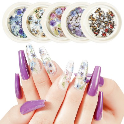 3D Beauty Nail Art Wood Pulp  Insect  Animals Decals Nail  DIY Mixed Flash  Decoration Glitter