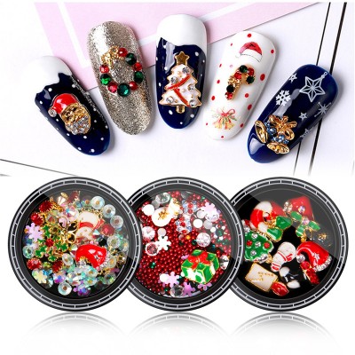 3D Beauty Nail Art Merry Christmas  Jewelry Beads  Nail  DIY Mixed Flash  Decoration Glitter