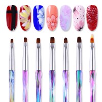 Nail art colorful acrylic diamond handle nail glue kolinsky hair nails brush