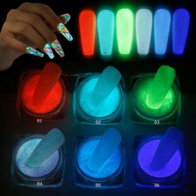 Hot Selling Luminous Nail Powder Blue Light Green Light Purple Light Nail Powder Dip