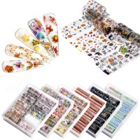 Hot Selling Halloween Nail Stickers Christmas Sky Cloud Nail Transfer Foils