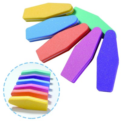 Queenfingers Rhombus 6 Colors Double Side 100/180 Mini Sponge Nail File Buffer Manicure Tool for nail salon tool