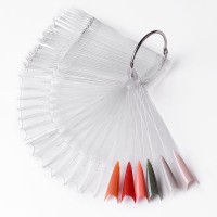 New Nail Pointy French Manicure Fan Color Chart Nail Tips for Nail Art Practice Display