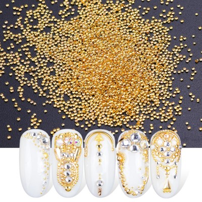 Gold/Silver Mini Metal  Mixed Size Glitter jewellery Nail Symphony Bead Multicolor Nail Art Decoration Tools