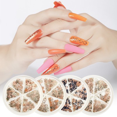 3D Beauty Nail Art Sequins Heart Shell Star Hollow Alloy Metal Wheel Nail  DIY  Decoration Glitter