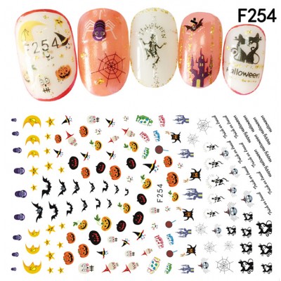 New Arrive Halloween Festival Pumpkin  Dragon Finger Nail Art Sticker  Decals for Nail Art Decorations