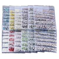 Multi Size Crystals Rhinestone Set Strass Partition Glass Flat Back Nail Rhinestones For Nails Art 3D Decorations