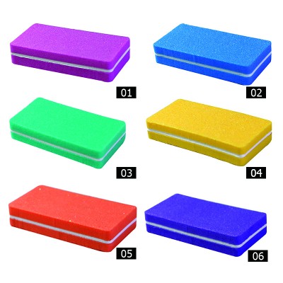 30*12*60mm Queenfingers Square Mini Colored  Double Side 100/180  Sponge Nail File Buffer For Manicure Tool