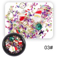 Halloween and Christmas Decoration Nails Mixed nail accessories box kit,8 Designs nail art decoration for choosing