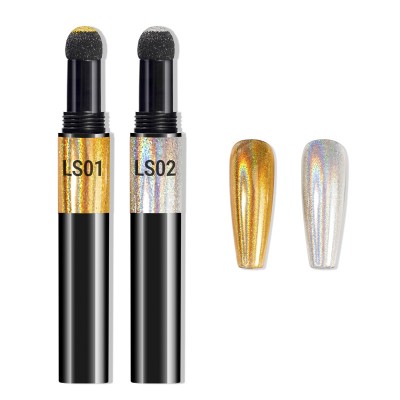 2  colors Laser  Air Cushion Magic Pen For Nail Painting Holographic Nail Art Glitter Powder Pen