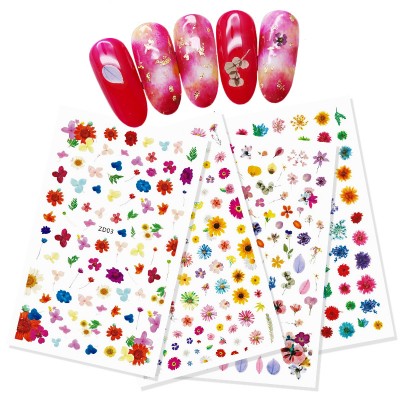 Dry Flowers   Nail Decals Manicure Applique Nail Stickers for Nail Decoration