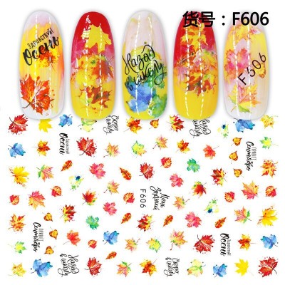 Autumn Maple Leaves  Decals Manicure Applique Leaves Nail Stickers for Nail Decoration