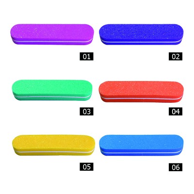 9*1.2*2cm Queenfingers Mini Colored  Double Side 100/180  Sponge Nail File Buffer For Manicure Tool