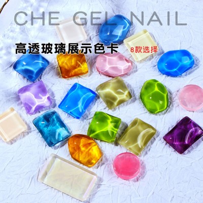 High Quality Wholesale Natural Glass Stone Beads Square Round  Nail Color Chart & Nail Polish Display