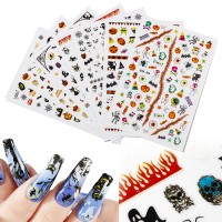 New Arrive Halloween Festival Pumpkin  Dragon Finger Nail Art Sticker  Decals for Nail Art Decorations