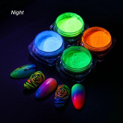 13 Colors Luminous Fluorescent Nail Glitter Powder Glow In Dark Laser Magic Acrylic Power Nail Art