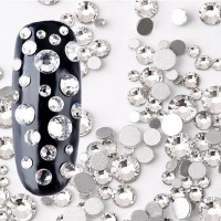 Lasted 3D Nail Art Sticker Different Shape Fancy Plate Glass Nail Art Rhinestones (1.3mm)